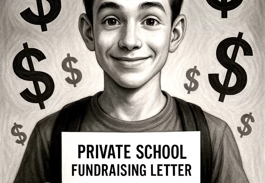 Boy with sales letter in his hands