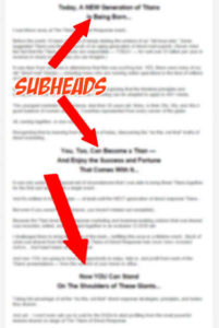 copywriting subheads