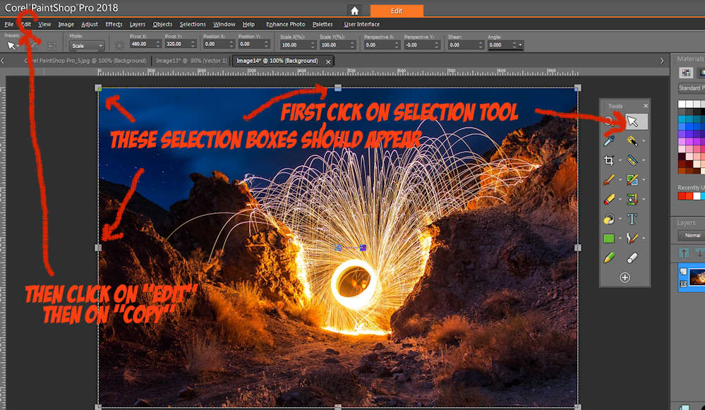 Corel PaintShop Pro blog instructions