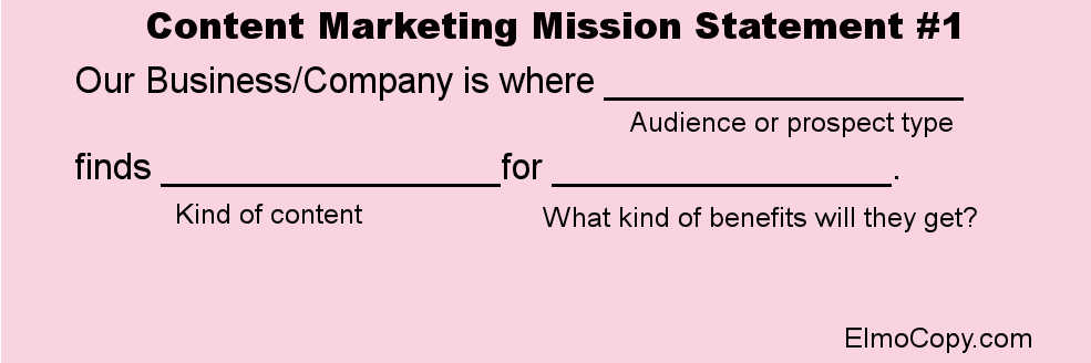 Content Marketing Mission Statement Template