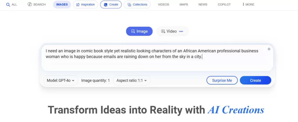  Using Bing's Image Generator to repurpose a post into a social media post