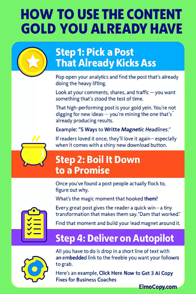 Step by Step Repurpose Content from a List