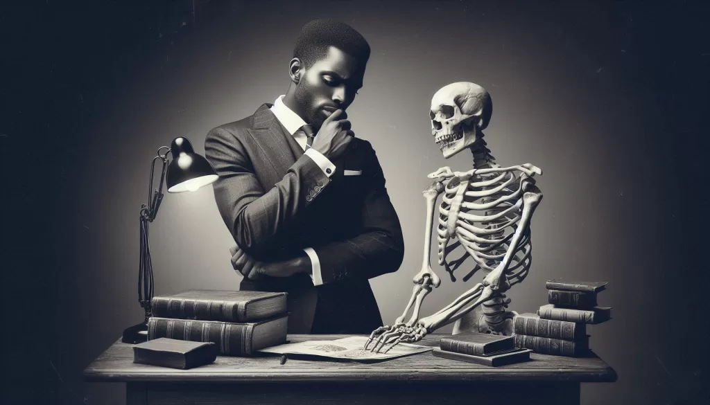 Black businessman thinking