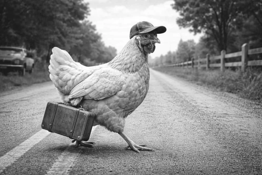 chicken crossing the road